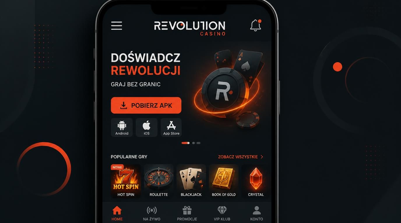 Ekran instalacji i interfejs aplikacji z jasnym przyciskiem Pobierz APK