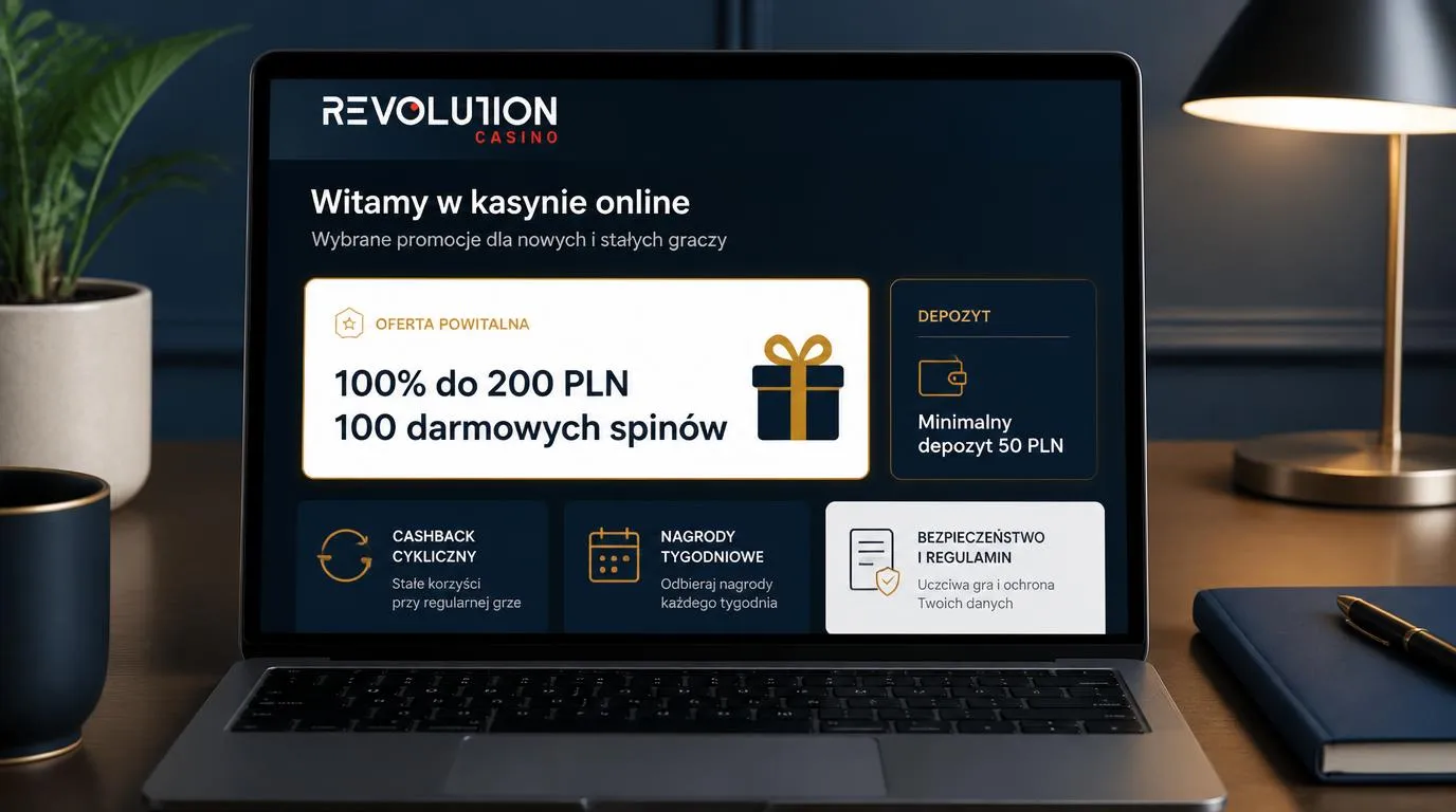 Panel bonusu powitalnego 100% do 200 PLN i 100 darmowych spinów z minimalnym depozytem 50 PLN
